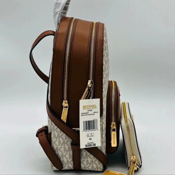 Michael Kors Medium Jaycee Zip Packet Backpack & Large Flat MF Phone Case Wallet - Picture 4 of 15
